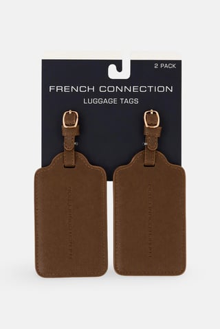 2 Pieces Luggage Tags, Dark Taupe