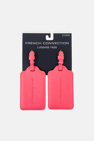 2 Piece Brand Logo Luggage Tags, Pink