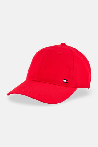 Men Embroidered Logo Adjustable Buckle Closure Cap, Red
