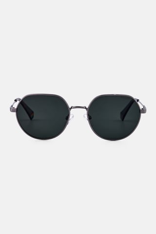 Men 207849SMF54UC Round Sunglasses, Silver
