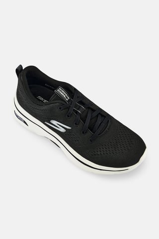 Women Go Walk Lace Up Training Shoes, Black