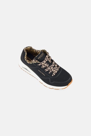 Kids Boy UNO GEN1 Leopard Chic Lace Up Outdoor Shoes, Black
