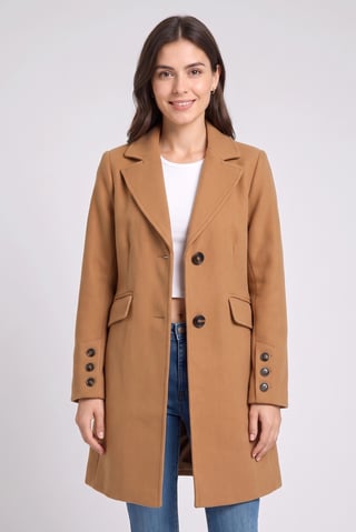 Women Textured Trench Coat, Tan