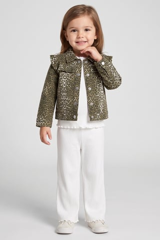 Toddlers Girl 3 Pieces Animal Printed Long Sleeve Tops And Pants Set, Multicolor