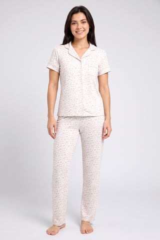 Women 3 Pcs Animal Print Top And Pants With Shorts Pyjama Set, Multicolor