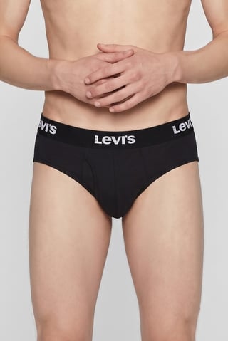 Men 4 Pieces Brand Logo Briefs, Black