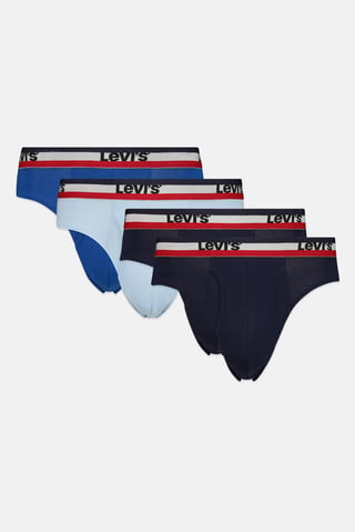 Men 4 Pieces Brand Logo Briefs, Multicolor