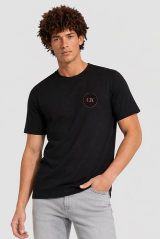Calvin Klein Jeans Men Crew Neck Short Sleeve Brand Logo T-Shirt, Black