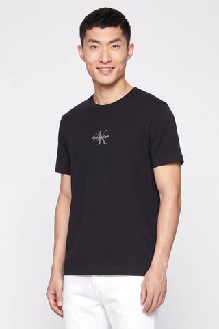 Calvin Klein Jeans Men Crew Neck Short Sleeve Brand Logo T-Shirt, Black