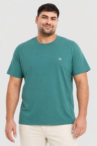 Calvin Klein Jeans Men Crew Neck Short Sleeve Embroidered Logo T-Shirt, Green