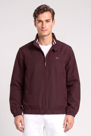 Men Sportswear Fit Outdoor Jacket, Burgundy