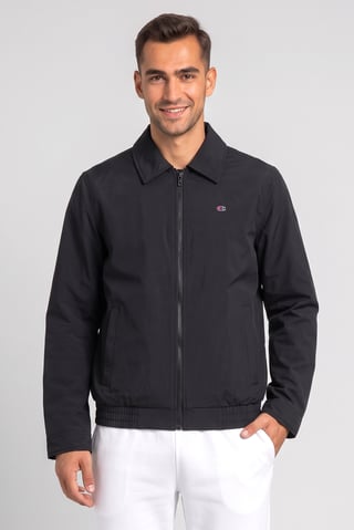 Men Sportswear Fit Outdoor Full Zip Jacket, Black