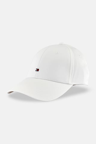 Men Embroidered Logo Adjustable Buckle Closure Cap, White