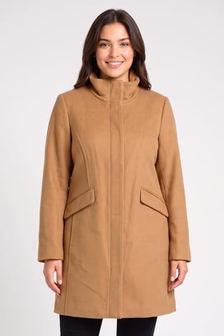 Women Solid Trench Coat, Brown