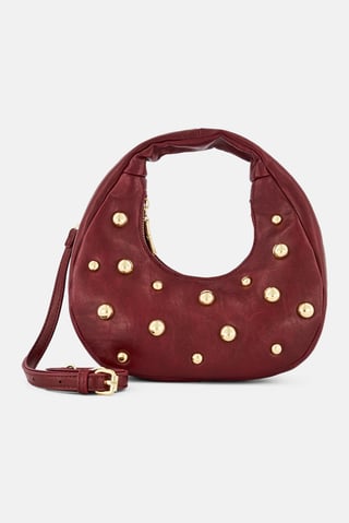 Women Textured Cross Body Bag, Maroon