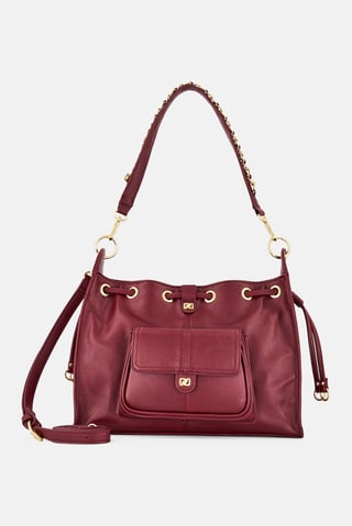 Women Brand Logo Handbag, Maroon