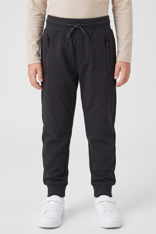 Kids Boy Regular Brand Logo Jogger Pants, Dark Grey