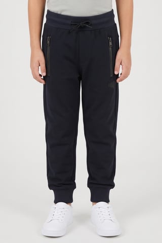 Kids Boy Regular Fit Brand Logo Jogger Pants, Navy