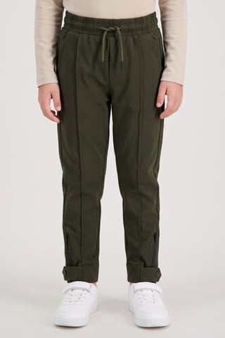 Kids Boy Brand Logo Track Pants, Olive