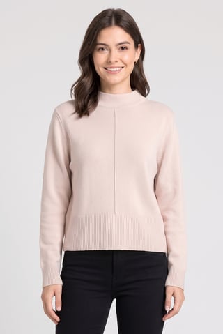 Couture Made For Vero Moda Women Round Neck Textured Sweater, Beige