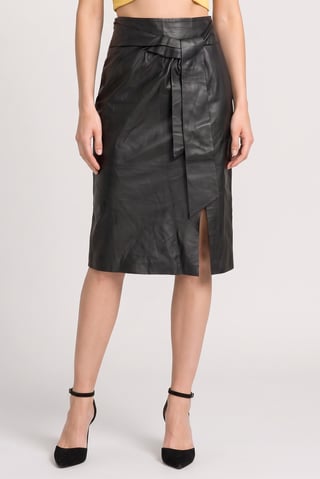Couture Made For Vero Moda Women Solid Midi Skirt, Black