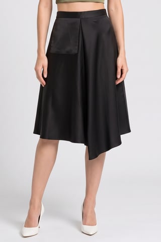 Women Plain Midi Skirt, Black
