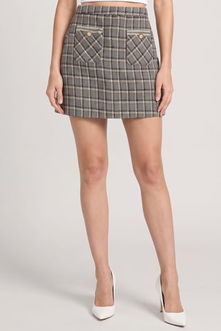 Women Textured Mini Skirt, Multicolor
