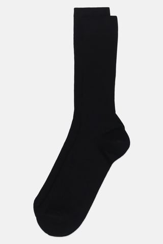 Men Textured Crew Socks, Black