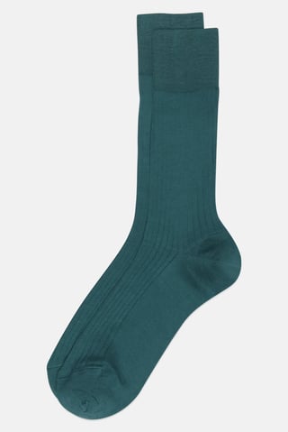 Men Textured Crew Socks, Green