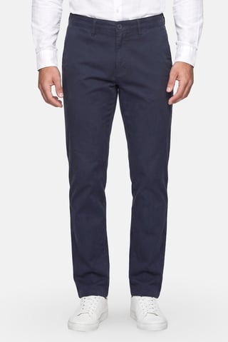 Men Straight Fit Solid Chino Pants, Navy