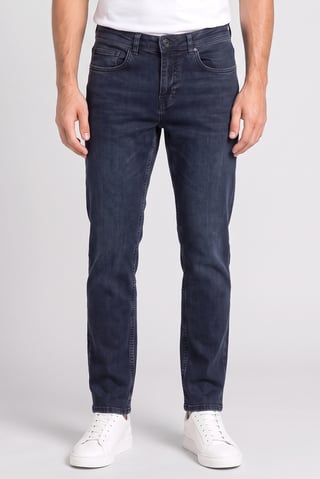 Men Slim Fit Solid Stretchable Jeans, Navy