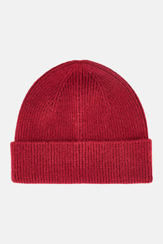 Men Knitted Beanie Hat, Maroon
