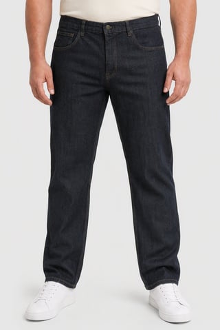 Men Regular Fit Washed Stretchable Jeans, Black
