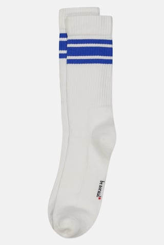 Men Stripe Crew Socks, White