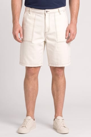 Men Solid Cargo Shorts, Off White