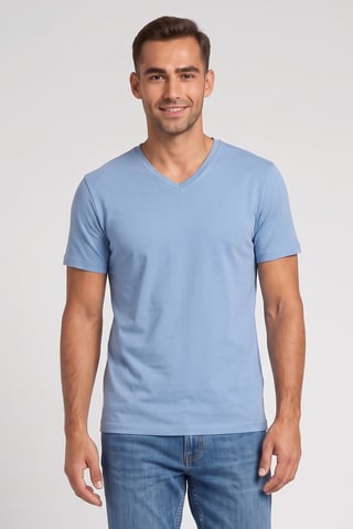 Men Crew Neck Short Sleeve Solid T-Shirt, Slate Blue