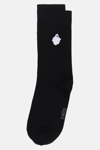 Men 1 Pair Brand Logo Crew Socks, Black