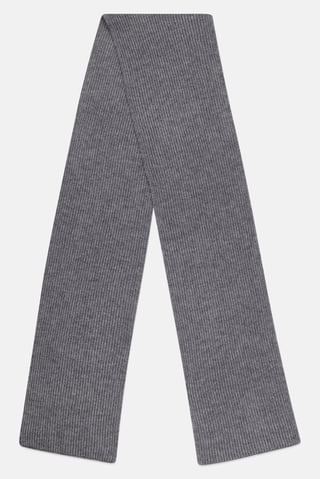 Men Ribbed Neck Scarf, Grey