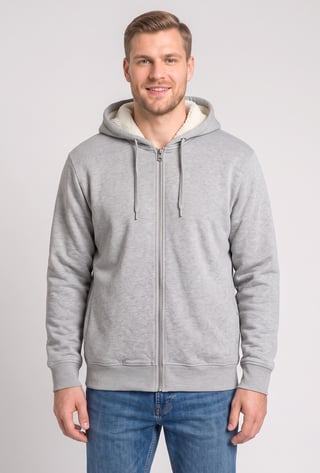 Men Regular Fit Long Sleeve Heather Hoodie, Grey
