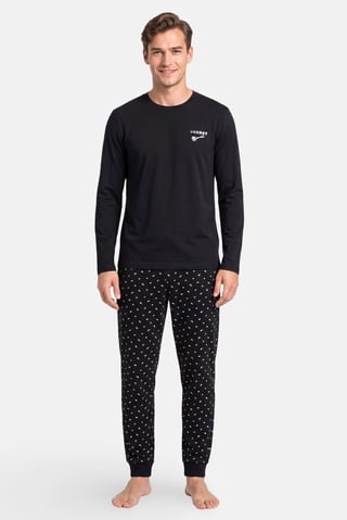 Men 2 Pcs Long Sleeve T-Shirt And Pyjama Pants Set, Multicolor