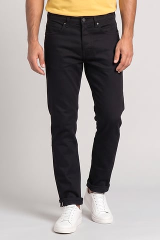 Men Straight Fit Solid Stretchable Jeans, Black