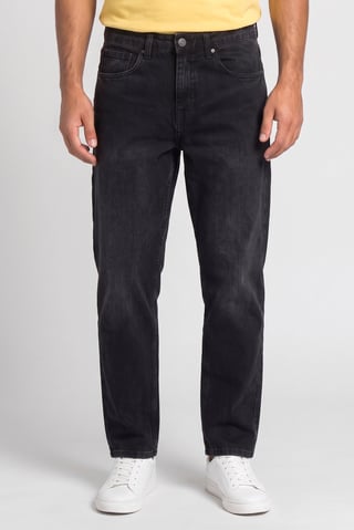 Men Loose Fit Plain Non-Stretchable Jeans, Black
