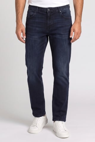 Men Regular Fit Washed Stretchable Jeans, Navy