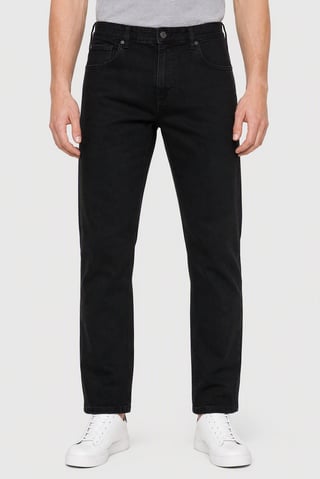 Men Regular Fit Solid Stretchable Jeans, Black
