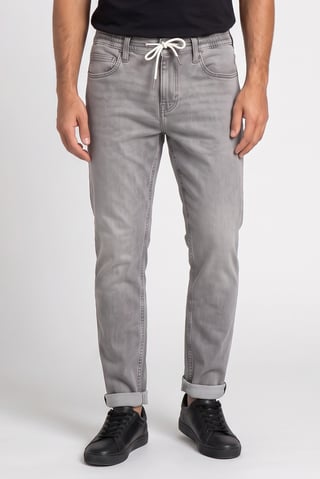 Men Slim Fit Washed Stretchable Denim Jeans, Grey