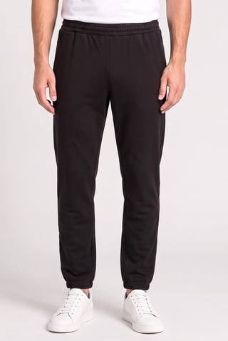 Men Oversized Solid Sweatpants, Black