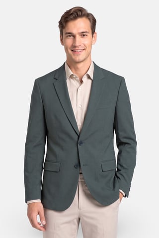 Men Slim Fit Solid Casual Blazer, Olive