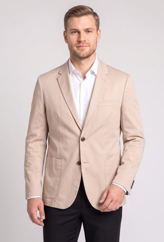 Men Slim Fit Long Sleeve Plain Casual Blazer Jacket, Beige