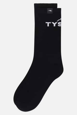 Men Brand Logo High Socks, Black