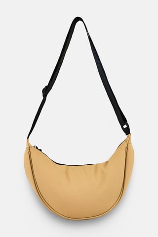 Men Plain Cross Body Bag, Beige